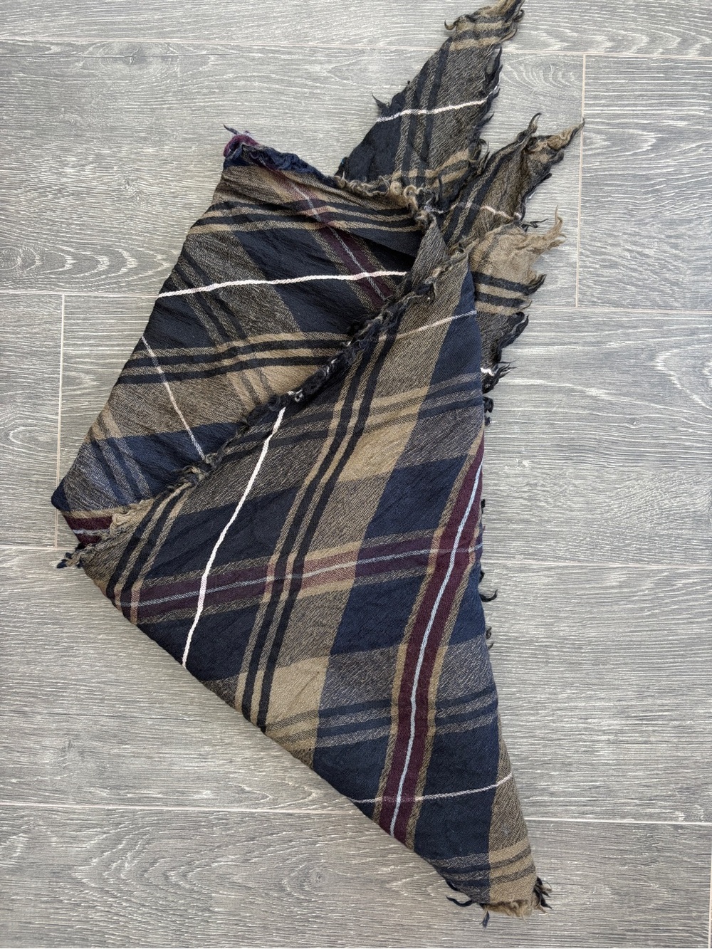 Aritzia Plaid Triangle Scarf
